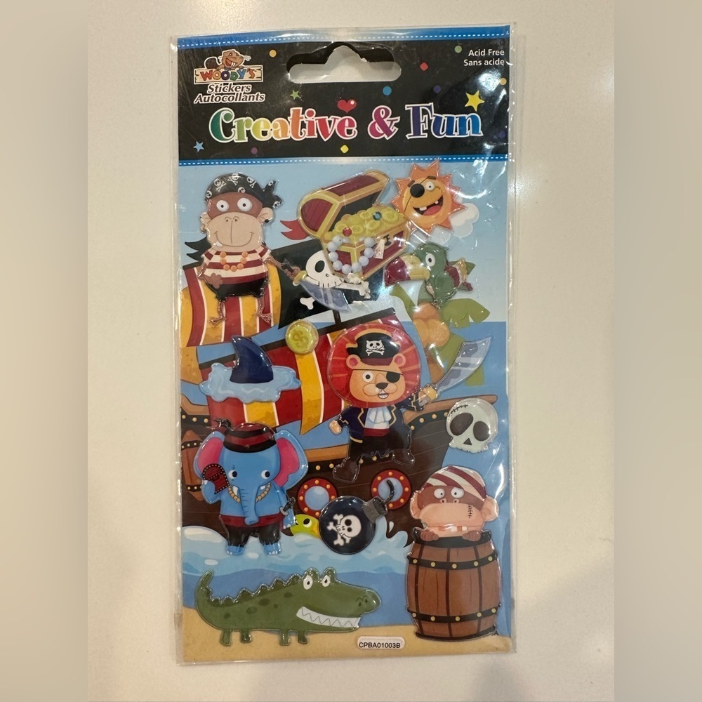 🎄Woody's Puffy Pirate Stickers  VTG